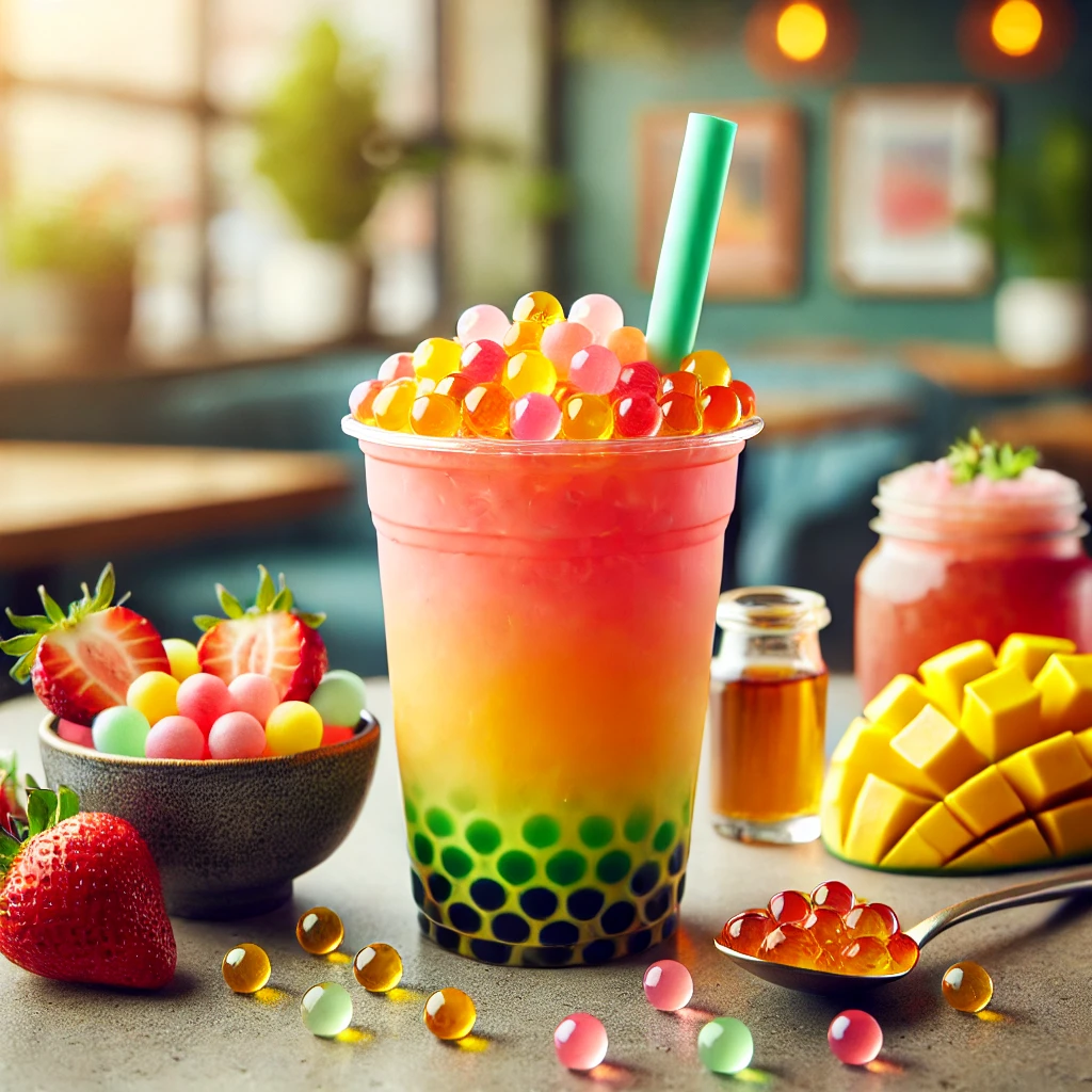 Bubble tea aux perles de fruits